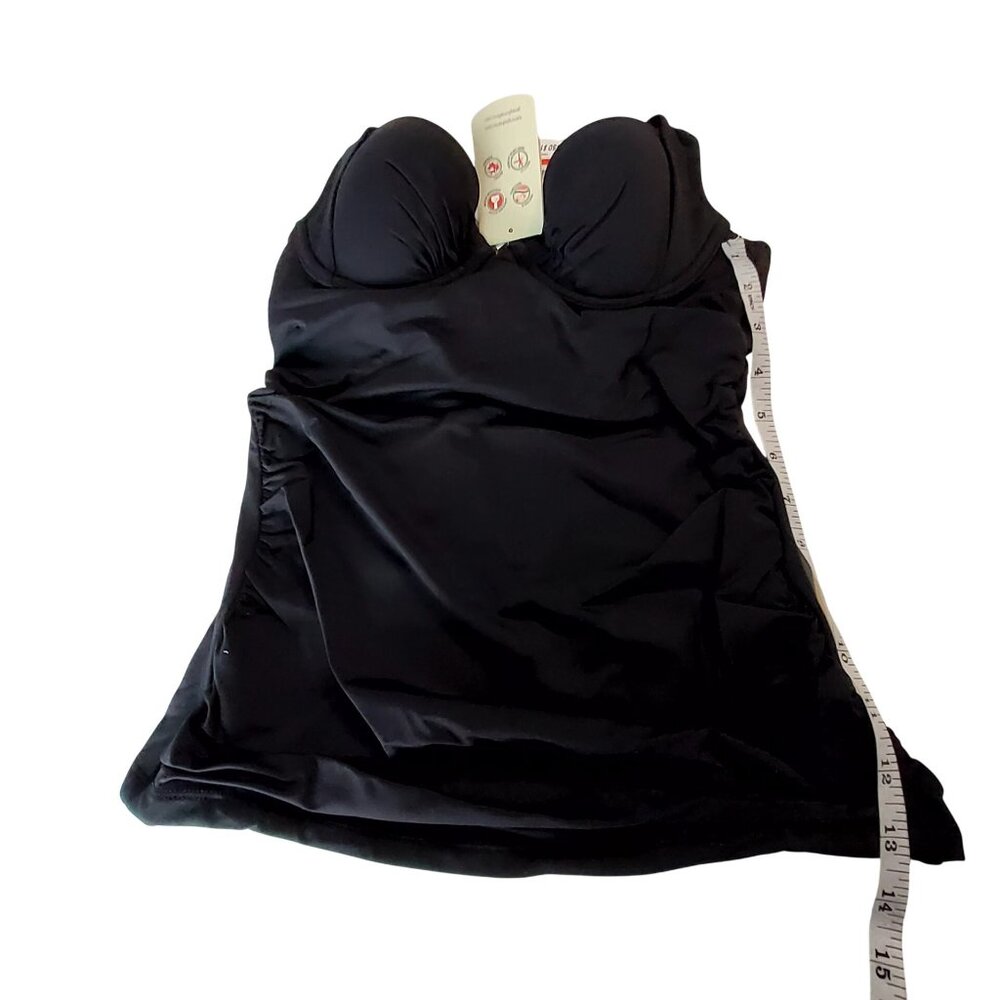Tmmy Bahamas Black Padded Tankini Swimsuit With Adjustable Tie Back For Women XS - Picture 7 of 14